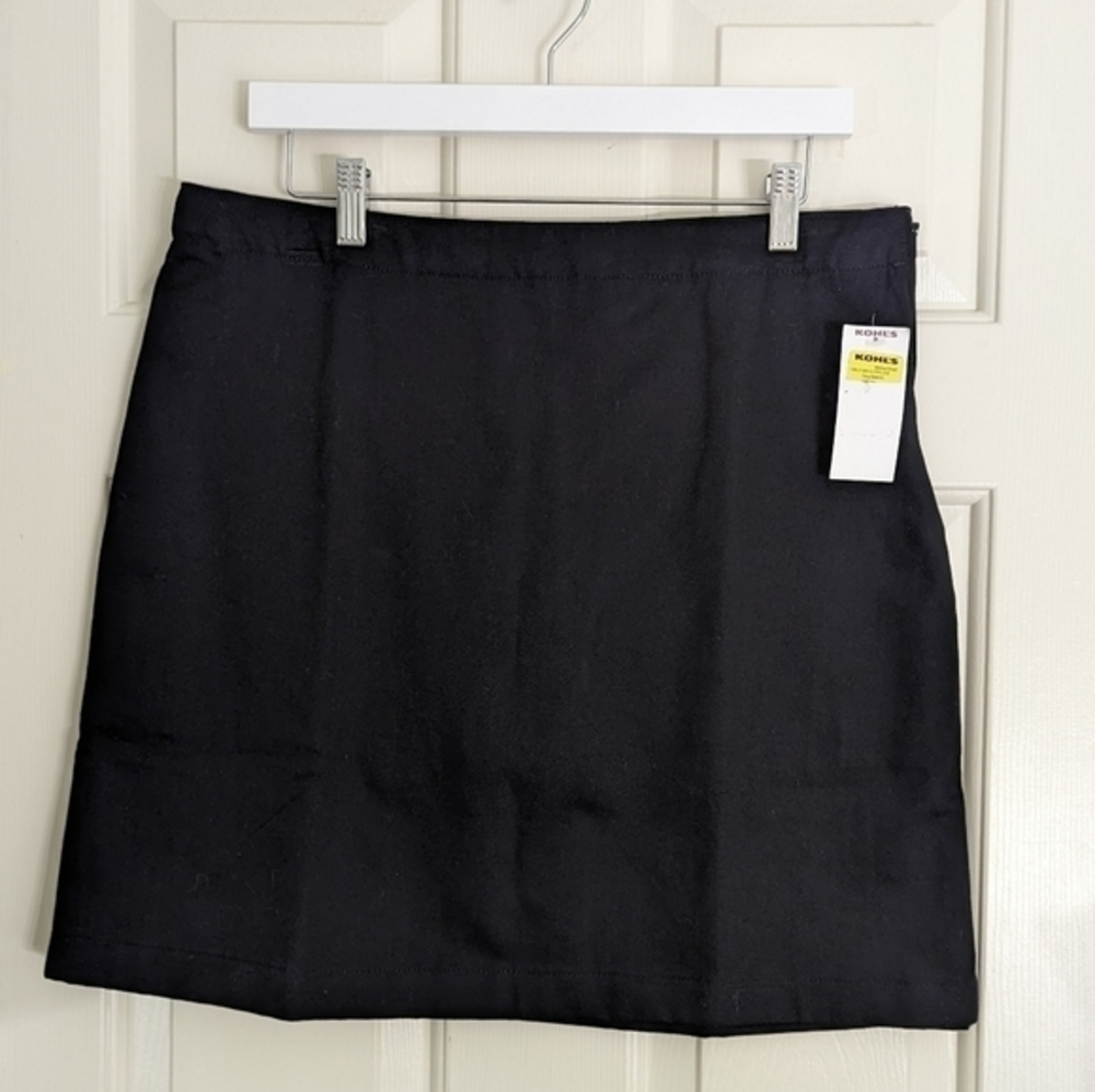 Lands' End Black Uniform Skort Side Zip Girls Size 14+ Top‎ Of Knee NWT